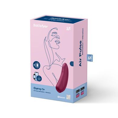 Вакуумний кліторальний стимулятор Satisfyer Curvy 1+ Rose Red з керуванням через інтернет Feromon 1259158662 фото