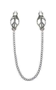 Зажимы для сосков с цепочкой Feral Feelings - Clover nipple clamps, серебро/белый 1263384294 фото