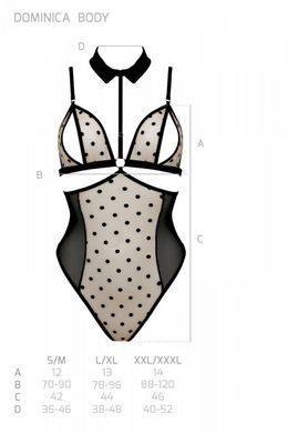 Боді Еротична прозора жіноча DOMINICA BODY S/M - Passion Бежевий ( SO8425 ) 1957970535 фото