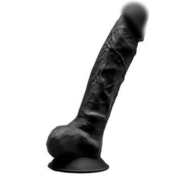 Фалоімітатор SilexD Tomas Black (MODEL 1 size 9in), двошаровий, силікон+Silexpan, діаметр 4,9см Feromon 1476554690 фото