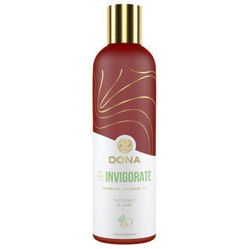 Натуральное массажное масло DONA Reinvigorate - Coconut & Lime (120 мл) с эфирными маслами ( SO2622 ) Feromon 1259127418 фото