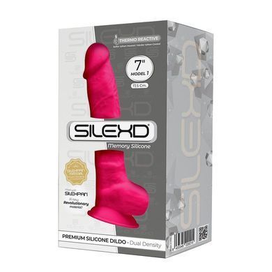 Фалоімітатор SilexD Johnny Pink (MODEL 1 size 7in), двошаровий, силікон+Silexpan, діаметр 3,8см Feromon 1259126905 фото