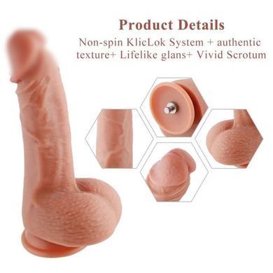Hismith (Китай) 8.3" 2-layers Silicone Flesh Dildo Feromon 1655638795 фото