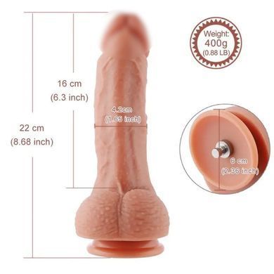 Hismith (Китай) 8.3" 2-layers Silicone Flesh Dildo Feromon 1655638795 фото