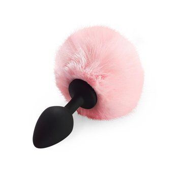 Силіконова анальна пробка М Art of Sex &mdash; Silicone Butt plug Rabbit Tail, Рожевий 1706330713 фото