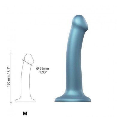 Насадка для страпона Strap-On-Me Mono Density Dildo Blue M, диам. 3,3см, однослойный силикон, гибкий 1259138479 фото