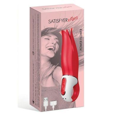Потужний вібратор Satisfyer Vibes Power Flower з ніжними пелюстками, що тріпотять, 12 режимів роботи Feromon 1259134082 фото