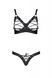 Комплект з екошкіри CELINE BIKINI 6XL/7XL &mdash; Passion: відкритий бра зі стрічками, стрінги зі шнурівкою Feromon 1734158737 фото 3