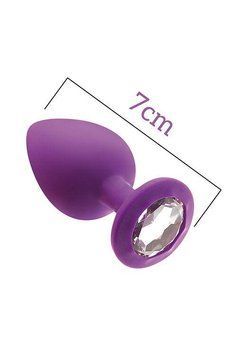 Анальная пробка с кристаллом MAI Attraction Toys №47 Purple, длина 7см, диаметр 2,5см Feromon 1411640097 фото