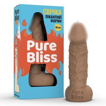 Свеча в виде члена Pure Bliss MINI Brown 15 см 2500808778 фото