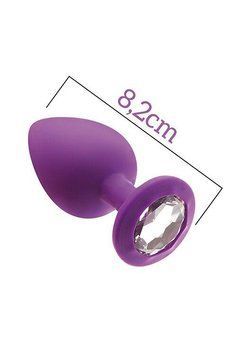 Анальная пробка с кристаллом MAI Attraction Toys №48 Purple, длина 8,2см, диаметр 3,5см Feromon 1411640098 фото