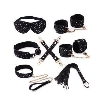 Набор Liebe Seele Stary Nights 7pcs Bondage Kit, фиксаторы, ошейник с поводком, кляп, флоггер, маска 2091939445 фото