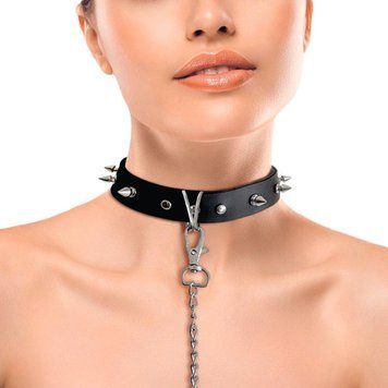 Ошейник с шипами и поводком Art of Sex - Collar Spikes and Leash 1538389568 фото