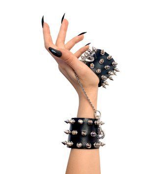Наручники із шипами Art of Sex-Rose Spiked натуральна шкіра Універсальний Чорний (SO7654) 1812051654 фото