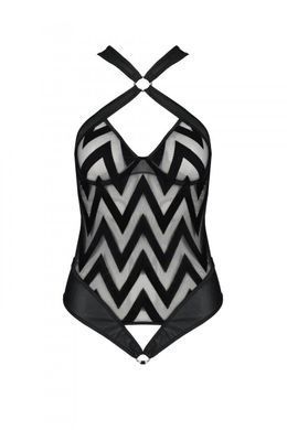 Сітчастий боді з халтером і ритмічним малюнком Hima Body black S/M - Passion Feromon 1543861692 фото