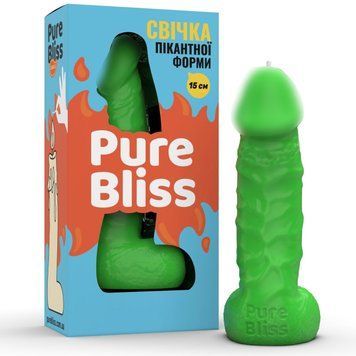 Свеча в виде члена Pure Bliss MINI Green 15 см 2500808782 фото