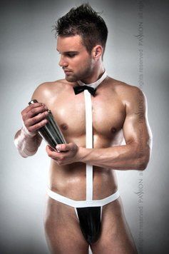 Мужской эротический костюм официанта Passion 021 BODY S/M: очень откровенное боди Feromon 1259126371 фото