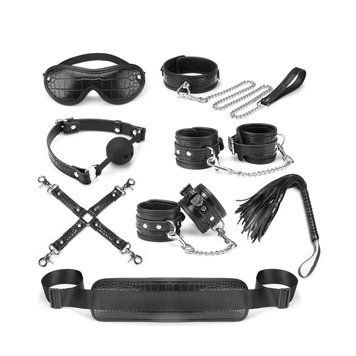 Набор Liebe Seele Temptation Bondage 8pcs Kit, фиксаторы, ошейник с поводком, кляп, флоггер, маска 2091939447 фото