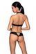 Комплект открытый топ и трусики из эко-кожи с люверсами Passion MALWIA SET Open Bra XXL/XXXL black 1586661382 фото 2