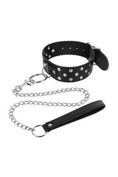 Ошейник заклепками и с поводком Fetish Tentation Rivets and Leash 1259279698 фото