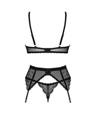 Комплект Obsessive Chemeris 3-pcs set XL/2XL, стринги, пояс для чулок, бюстгальтер 2174081293 фото