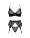 Комплект Obsessive Chemeris 3-pcs set XL/2XL, стринги, пояс для чулок, бюстгальтер 2174081293 фото 3