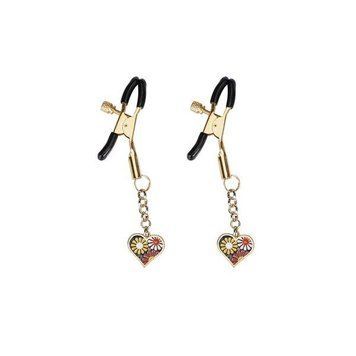 Зажимы для сосков Liebe Seele Nipple Clamps Gold Heart-shaped Flowers on Blue 2504455282 фото