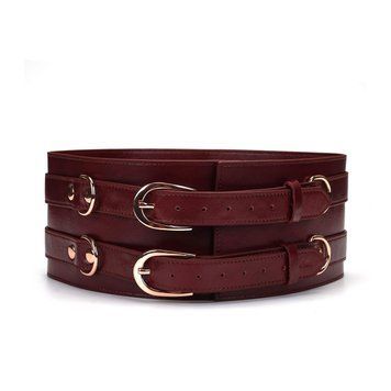 Кожаный пояс для бондажа Liebe Seele Wine Red Waist Cuff, L Size 2091939399 фото