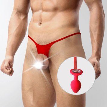 Чоловічі боягузи XS-2XL з синіконовою пробкою Art of Sex - Joni plug panties size S Red Feromon 1646297060 фото