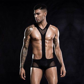 Эротическое мужское боди "Мощный Саймон" One Size Black 1259139003 фото