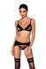 Комплект из эко-кожи Passion MILEY SET S/M, black, трусики, бюстгальтер, пояс для чулок 1586661384 фото 1