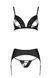 Комплект из эко-кожи Passion MILEY SET S/M, black, трусики, бюстгальтер, пояс для чулок 1586661384 фото 3