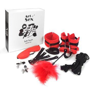 Набір БДСМ Art of Sex Soft Touch BDSM 9 предметів Червоний Універсальний ( SO6599 ) 1686156616 фото