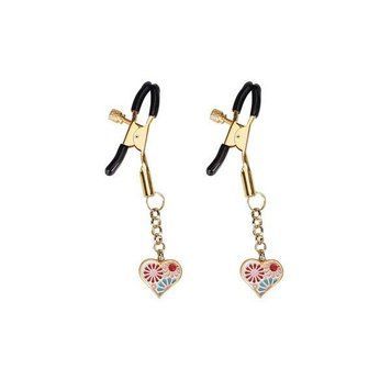 Зажимы для сосков Liebe Seele Nipple Clamps Gold Heart-shaped Flowers on White 2504455283 фото
