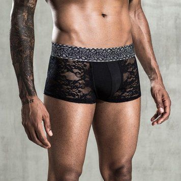 Мужские кружевные трусы боксеры, One Size Black 1259139005 фото