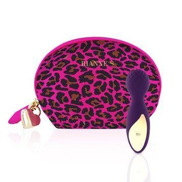 Мини вибромассажер Rianne S: Lovely Leopard Purple, 10 режимов работы, косметичка-чехол Feromon 1302963582 фото