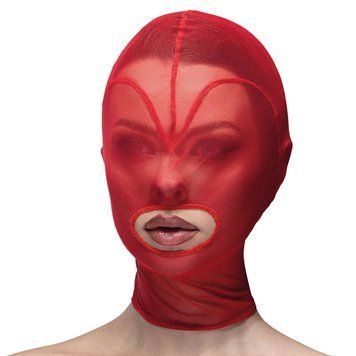 Маска сердце сетка с открытым ртом Feral Feelings - Hearts Mask Red/Red 2077728635 фото