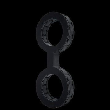 Наручники из силикона Doc Johnson The Cuffs Small - Black, хорошо тянутся, для рук и для ног 1259137187 фото