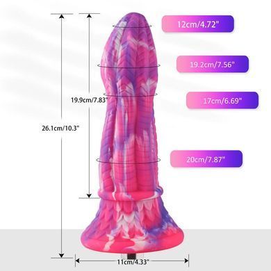 Фаллоимитатор для секс-машин Hismith 10.3&Prime; Silicone Monster Dildo Series, KlicLok и присоска 1655638807 фото