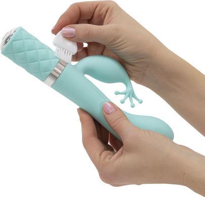 Розкішний вібратор-кролик Pillow Talk - Kinky Teal із кристалом Сваровскі, потужний Feromon 1259127543 фото