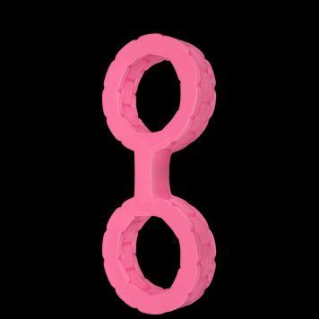 Наручники из силикона Doc Johnson The Cuffs Small - Pink, хорошо тянутся, для рук и для ног 1259137188 фото