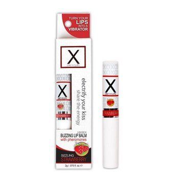 Стимулирующий бальзам для губ унисекс Sensuva &mdash; X on the Lips Strawberry с феромонами, клубника (SO4461) 1380962546 фото