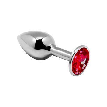 Металлическая анальная пробка с кристаллом Alive Mini Metal Butt Plug Red M 1628000183 фото