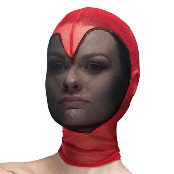 Маска сердце сетка с полностью закрытым лицом Feral Feelings - Hearts Mask Red/Black 2077728637 фото