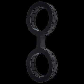 Наручники из силикона Doc Johnson The Cuffs Large - Black, хорошо тянутся, для рук и для ног 1259137189 фото