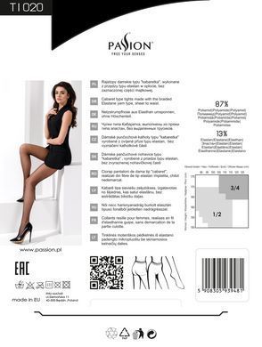 Колготки в сіточку без виділених трусиків Passion TI020 nero 1/2 (fishnet) типу Кабаретка Feromon 1259123819 фото