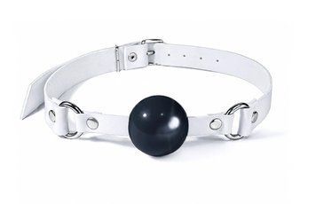 Кляп силиконовый Feral Feelings Silicon Ball Gag White/Black, белый ремень, черный шарик 3031280471 фото