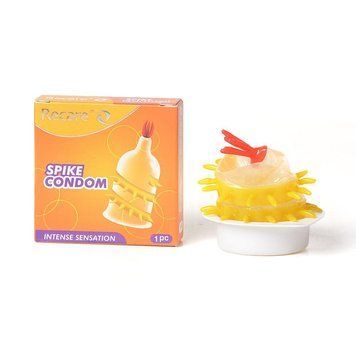 Насадка на член Recare Spike Condom Yellow (презерватив с усиками и спиралью шипов) 2926178332 фото