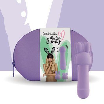 Міні-вібратор FeelzToys Mister Bunny Purple з двома насадками Feromon 1358501944 фото