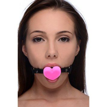 BDSM кляп сердце силиконовый с ремешком гаг для ролевых игр розовый 1259501089 фото